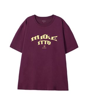 [BLACK LETTER]CREW NECK TEE_WINE