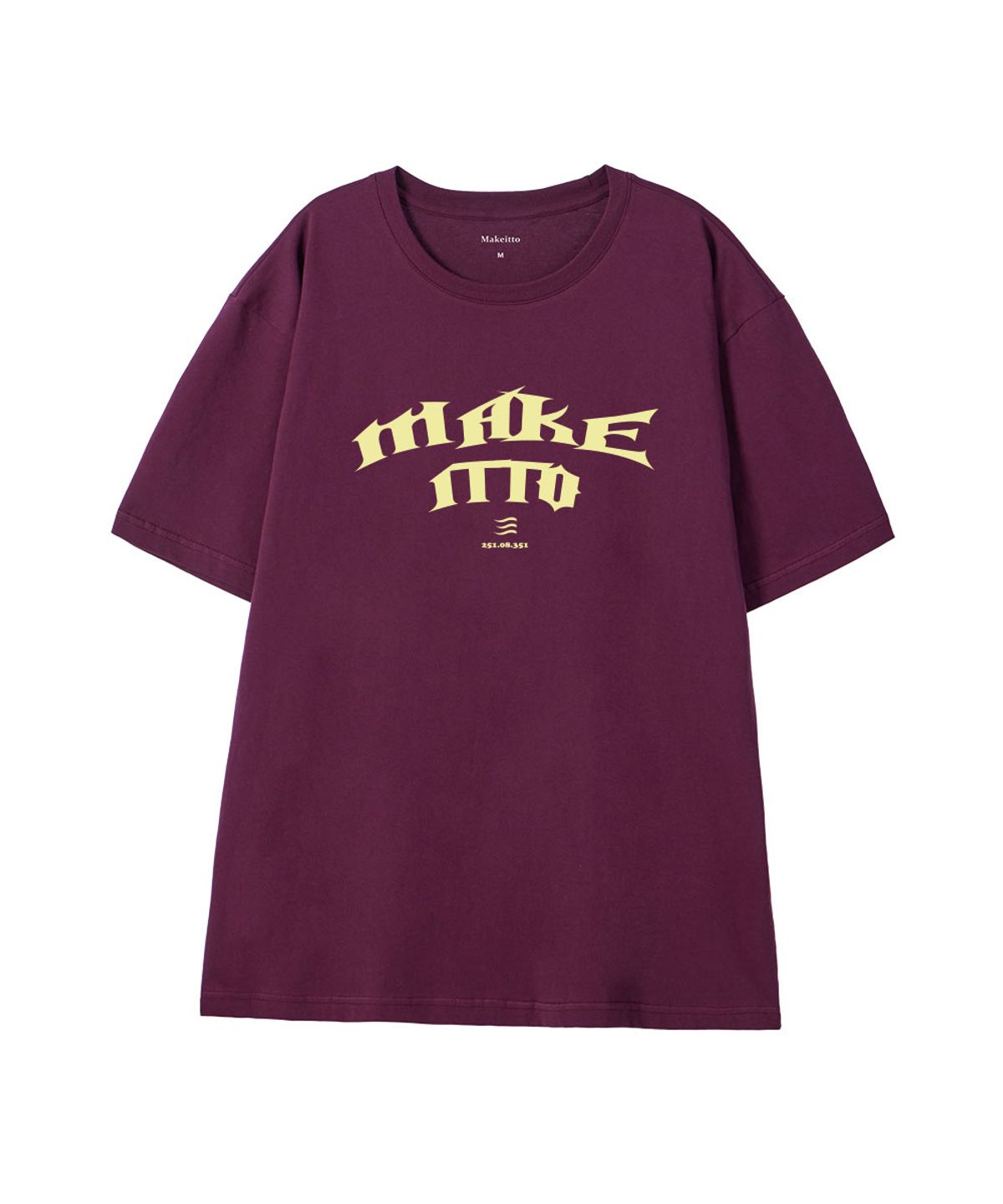메이킷투(MAKEITTO) [BLACK LETTER]CREW NECK TEE_WINE