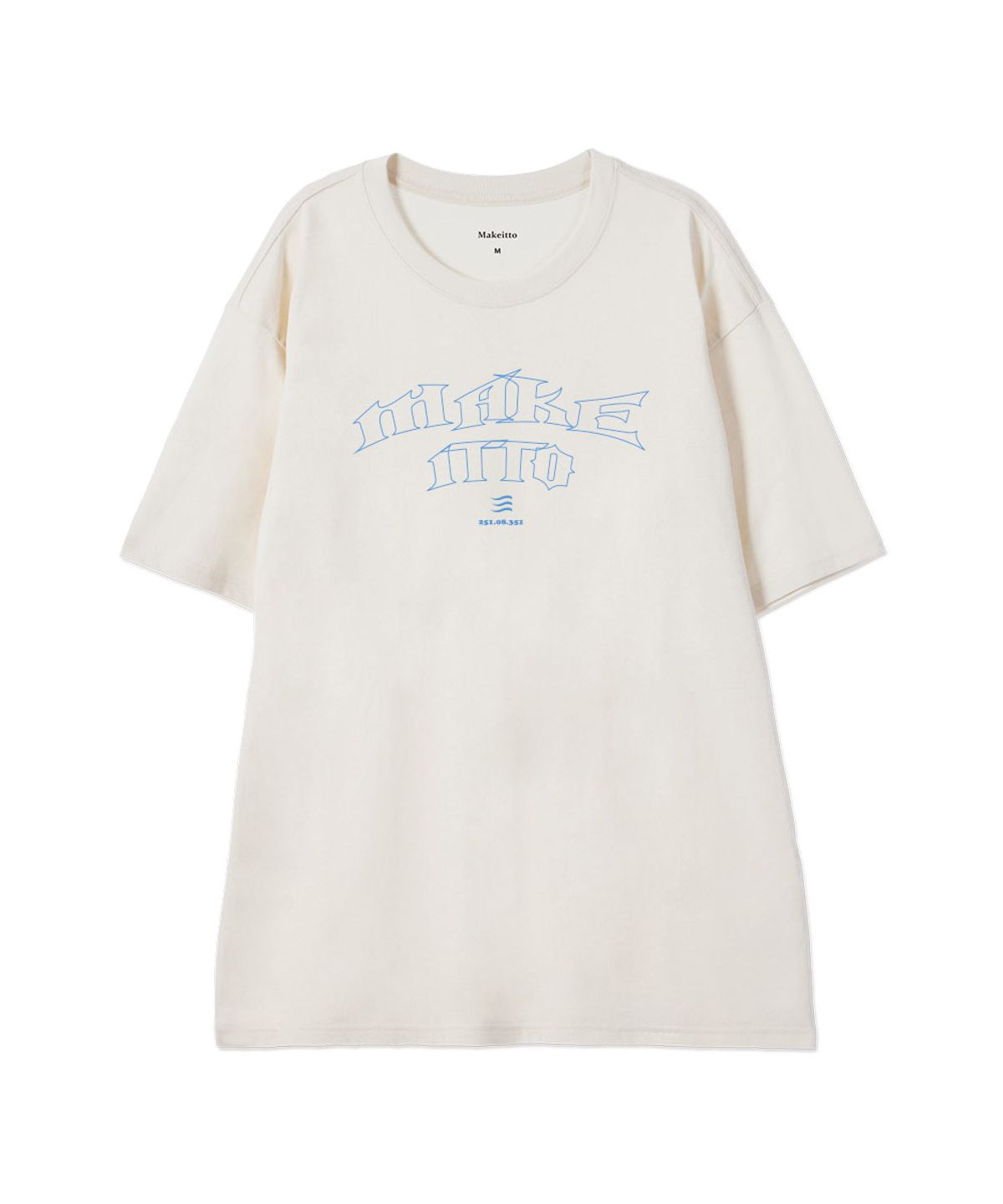 메이킷투(MAKEITTO) [BLACK LETTER]CREW NECK TEE_CREAM