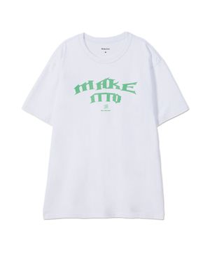 [BLACK LETTER]CREW NECK TEE_WHITE