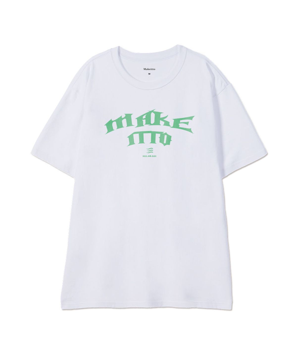 메이킷투(MAKEITTO) [BLACK LETTER]CREW NECK TEE_WHITE