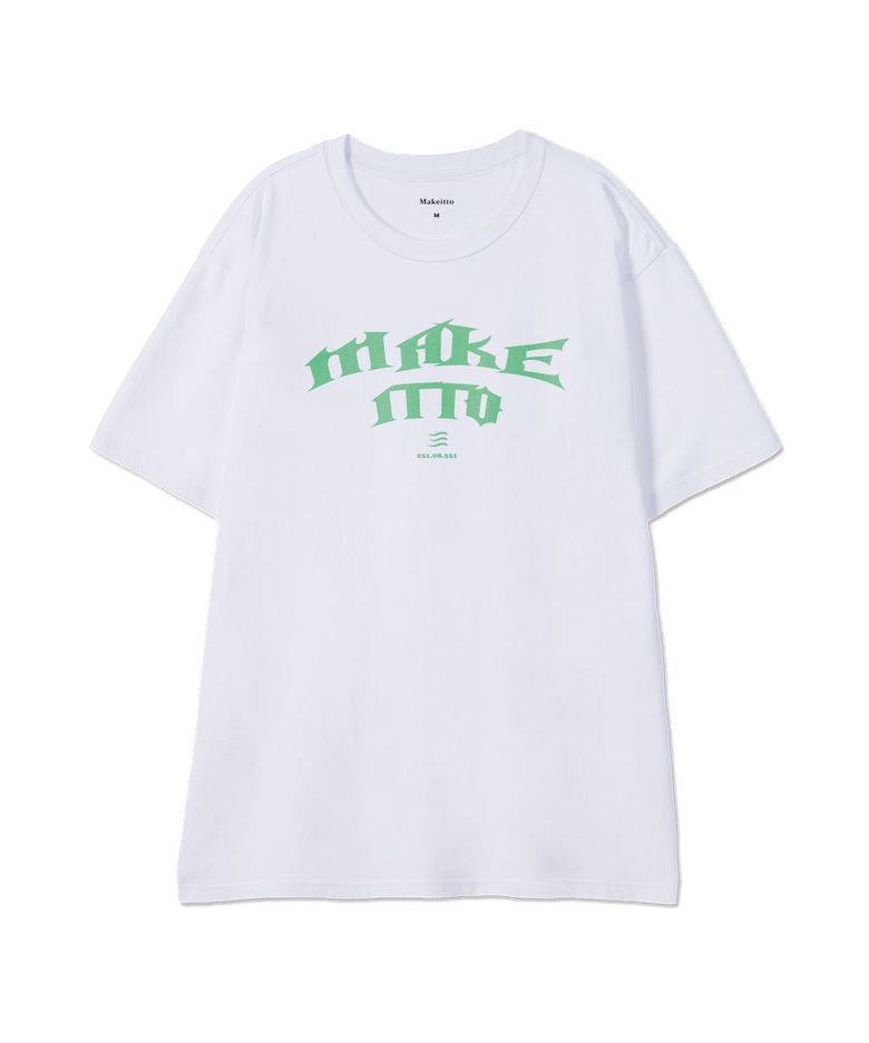 [BLACK LETTER]CREW NECK TEE_WHITE