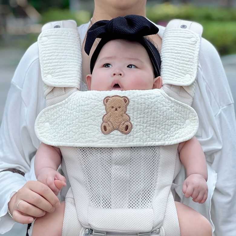 면 누빔 신생아 아기띠 침받이 / 앞보기 침받이