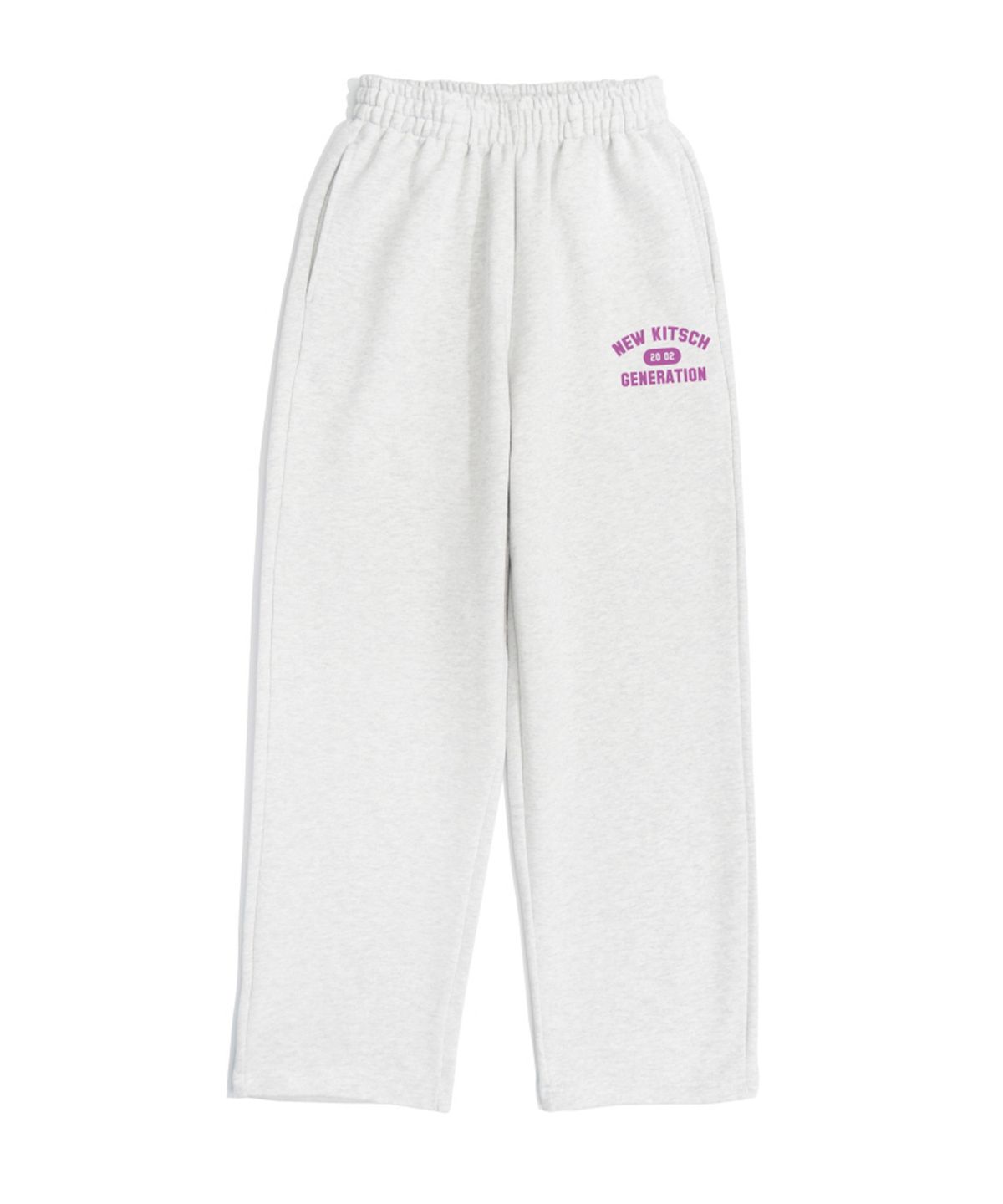 뉴키치(NEWKITSCH) KITSCH VARSITY STRAIGHT TRAINING PANTS (LIGHT MELANGE)