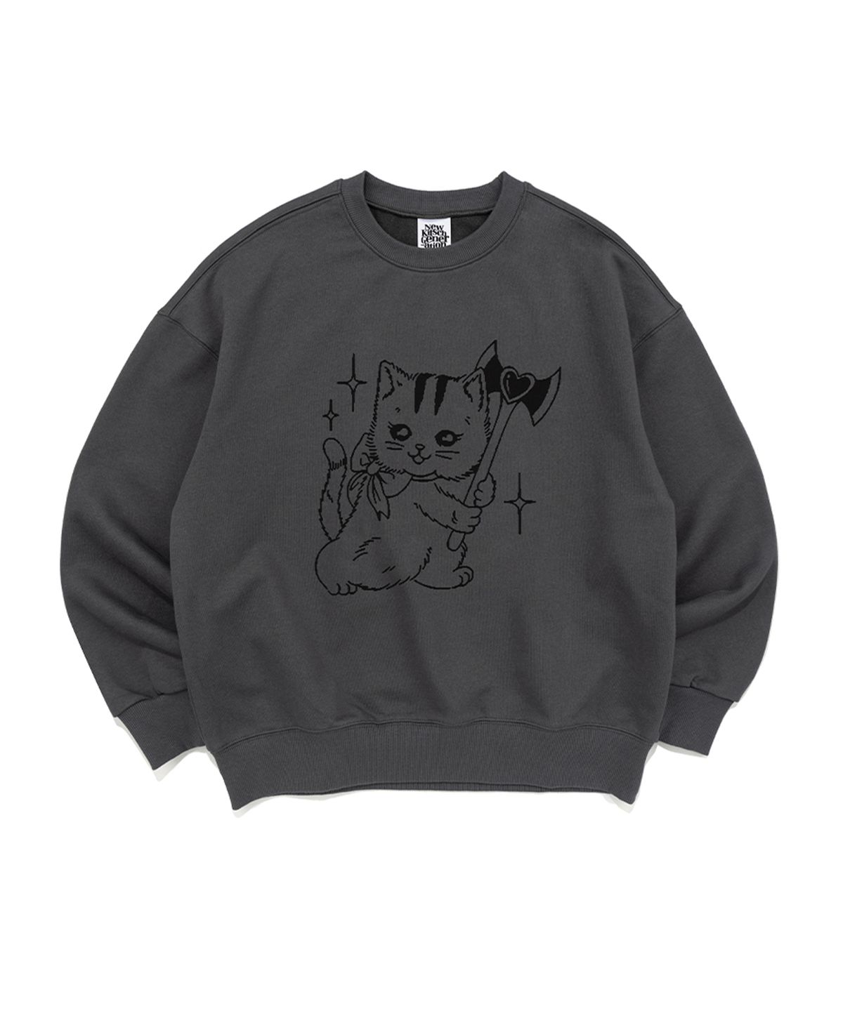 뉴키치(NEWKITSCH) KILLING TIME SWEATSHIRTS (CHARCOAL)