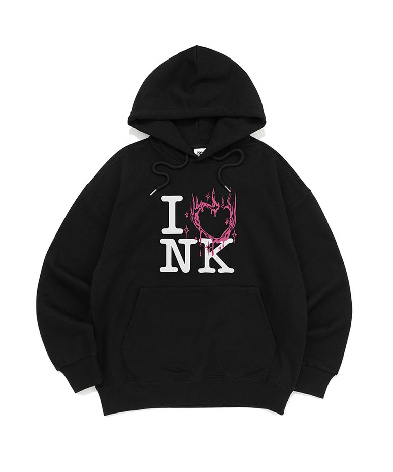 I FIRE NK HOOD TEE (BLACK)