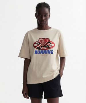 New Big Hearttrack Graphic T Shirt_Oatmeal