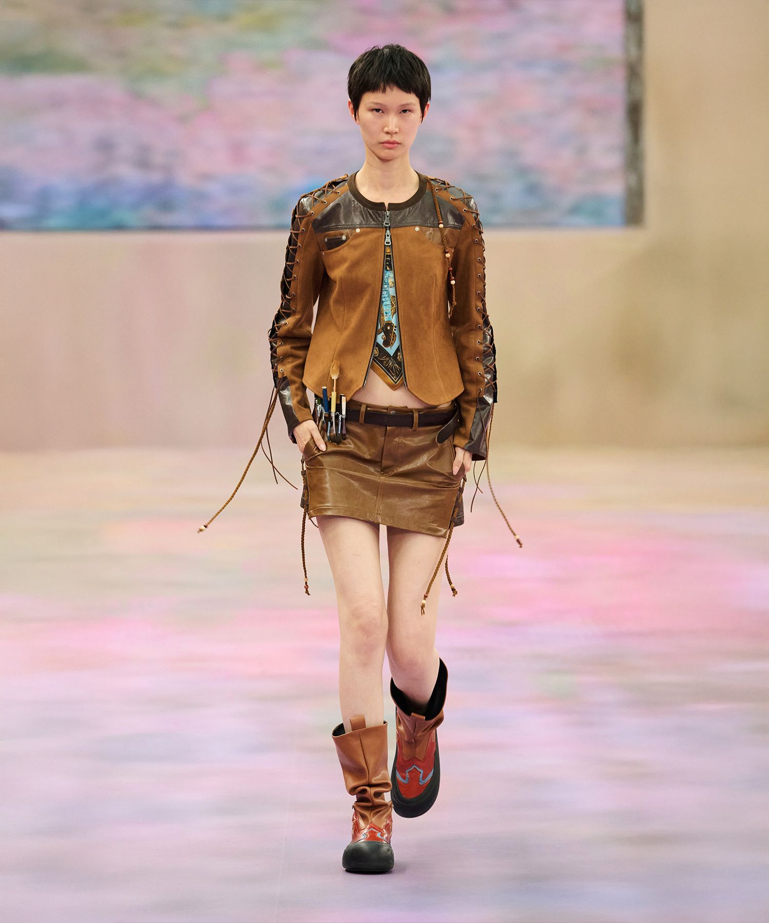 [ANDERSSON BELL] ★NINA LACE-UP FAUX SUEDE JACKET MUSINSA | ANDERSSON BELL FOR WOMEN Nina lace up fake suede