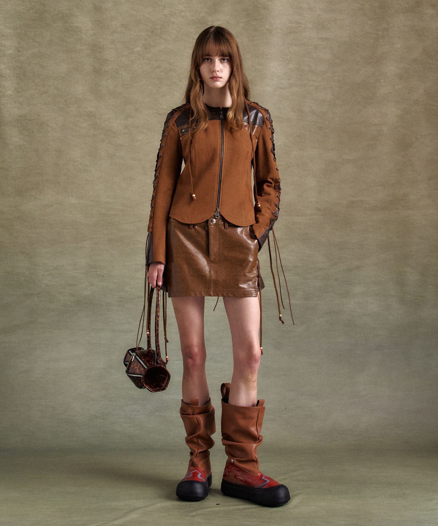 ■ANDERSSON BELL■ Penny lace up micro skirt apa825w(BROWN) MUSINSA | ANDERSSON BELL FOR WOMEN Penny lace up micro skirt