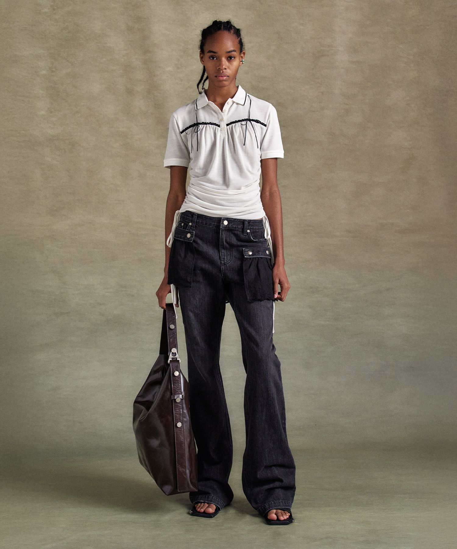 ■ANDERSSON BELL■ Flower lace bootcut jeans apa796w(WASHED MUSINSA | ANDERSSON BELL FOR WOMEN Flower lace bootcut jeans