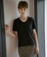 A3508 에센셜 U넥 티셔츠_Black