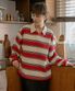 A3509 멀티 스트라이프 칼라 티셔츠_Red