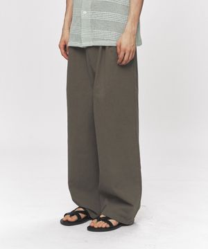 컴포트 와이드 코튼 밴딩 팬츠 [카키]