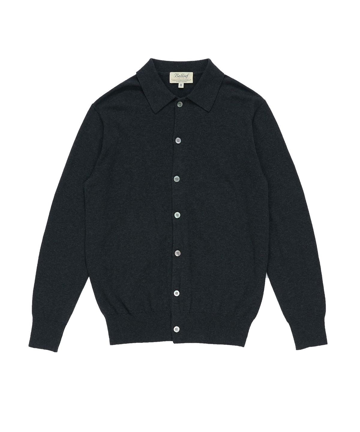 벨리프(BELLIEF) Essential Cotton Comfort Collar Cardigan (Grey)