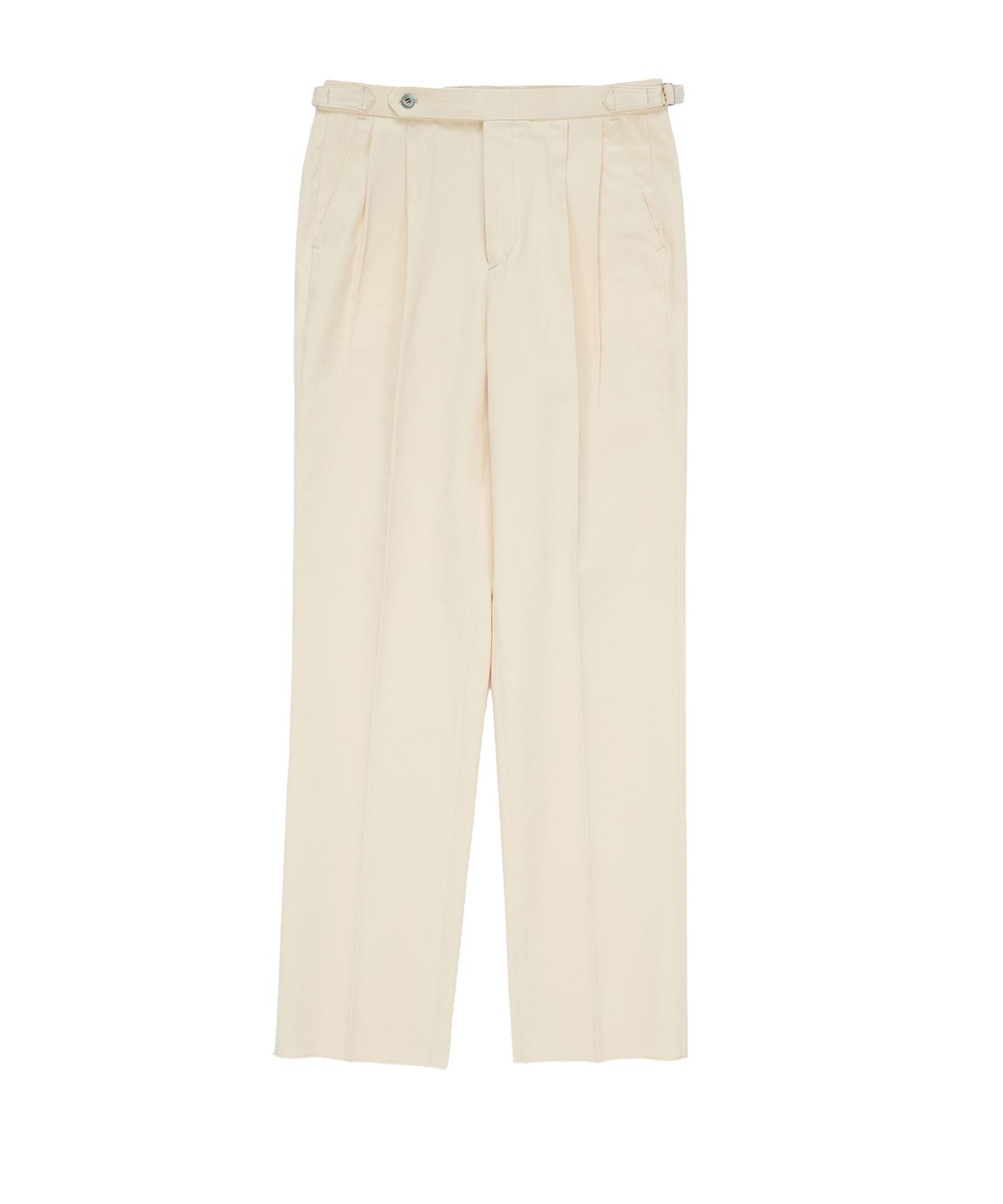 벨리프(BELLIEF) Cotton adjust Double Pleats relaxed Chino Pants (Ecru)