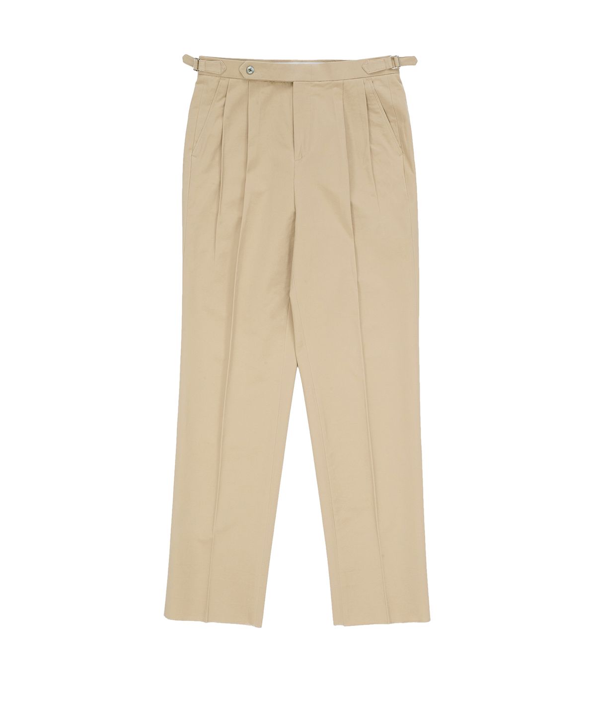 벨리프(BELLIEF) Cotton adjust Double Pleats relaxed Chino Pants (Khaki)