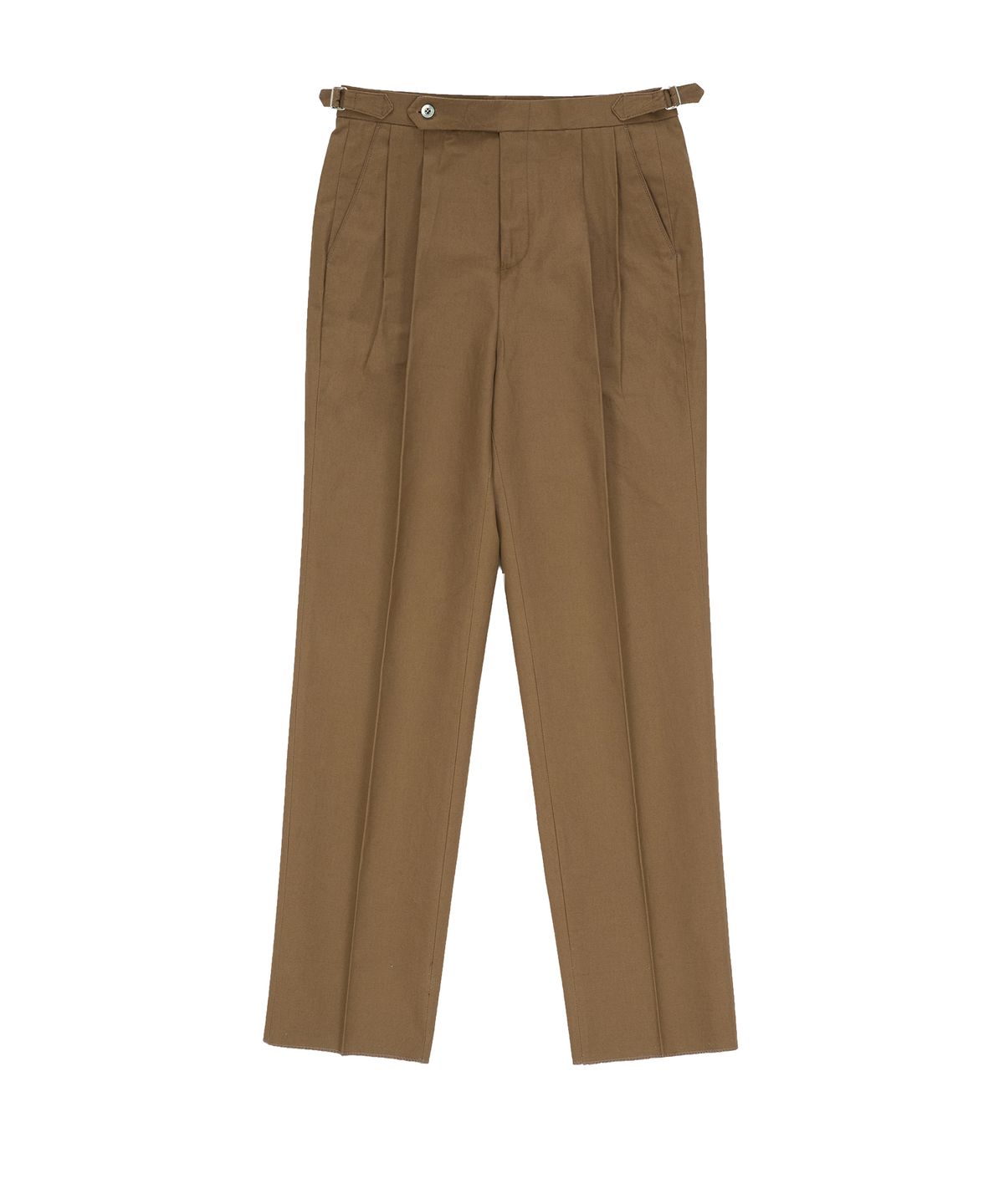 벨리프(BELLIEF) Cotton adjust Double Pleats relaxed Chino Pants (Brown)