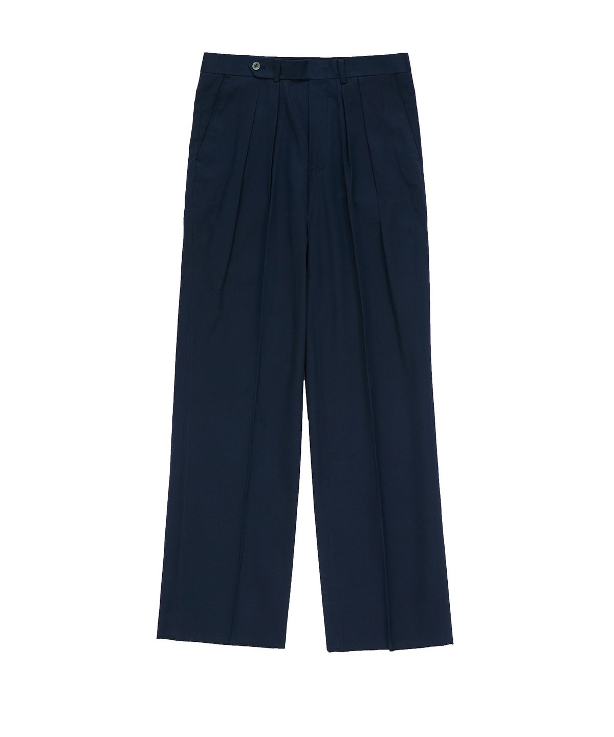 벨리프(BELLIEF) Gabardine cotton Double Pleats Wide Chino Pants (Navy)