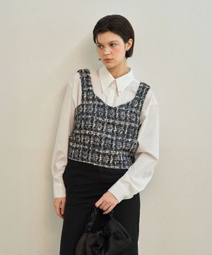 Tento Tweed Vest _ Black