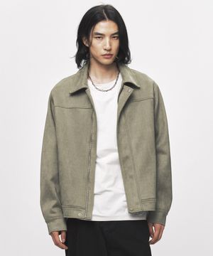 클래식 비건 스웨이드 자켓 [올리브]