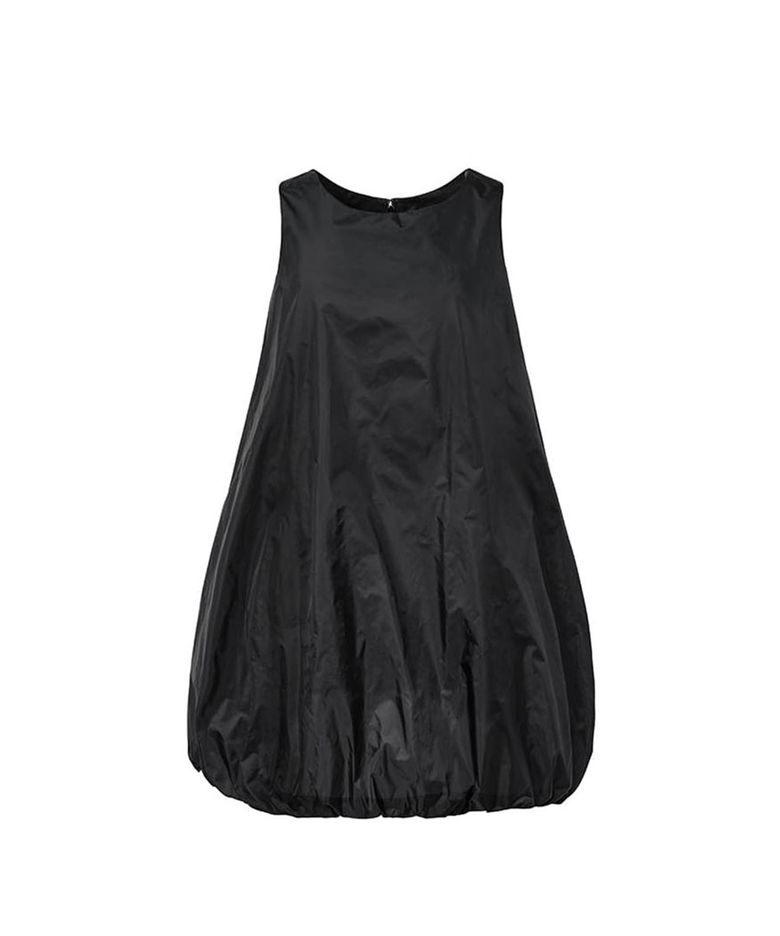 NYLON VOLUME MINI DRESS_BLACK