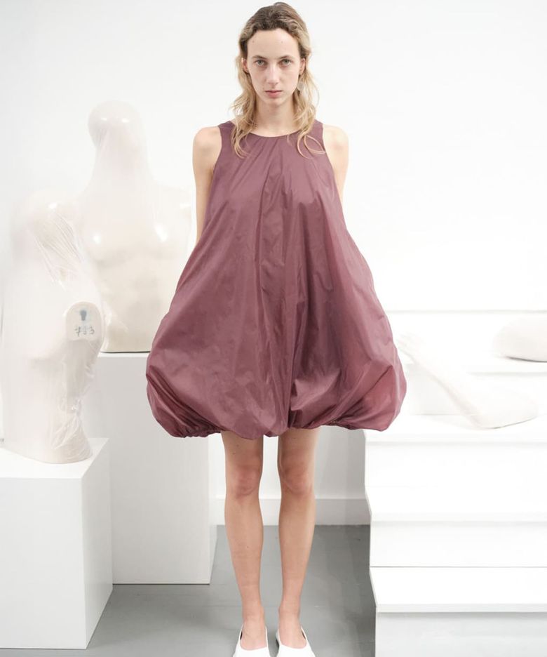 NYLON VOLUME MINI DRESS_PURPLE