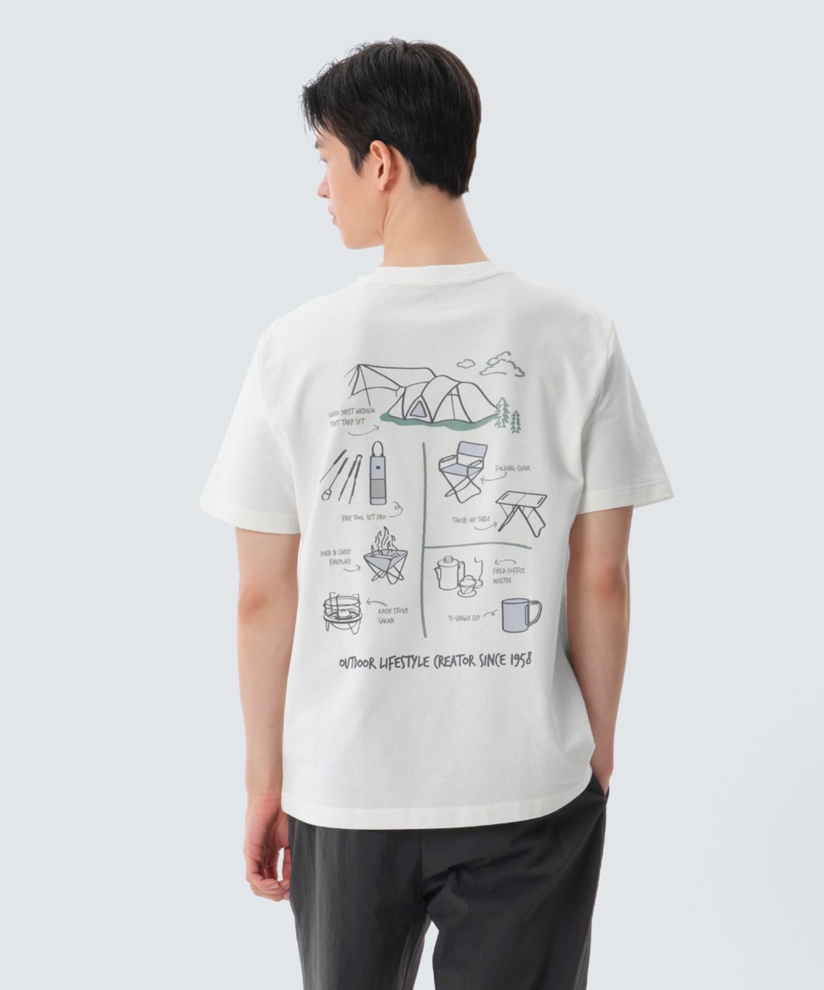 스노우피크 어패럴(SNOWPEAK APPAREL) 소로나 기어 반팔 티셔츠 (S25MUFTS70) Off White