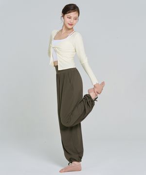 SWP25006-03 소프텍스 투웨이 하렘 팬츠 차콜브라운