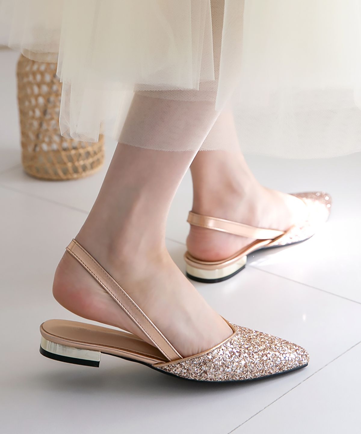 분홍코끼리(PINK ELEPHANT) 글로우 글리터 슬링백(2cm)