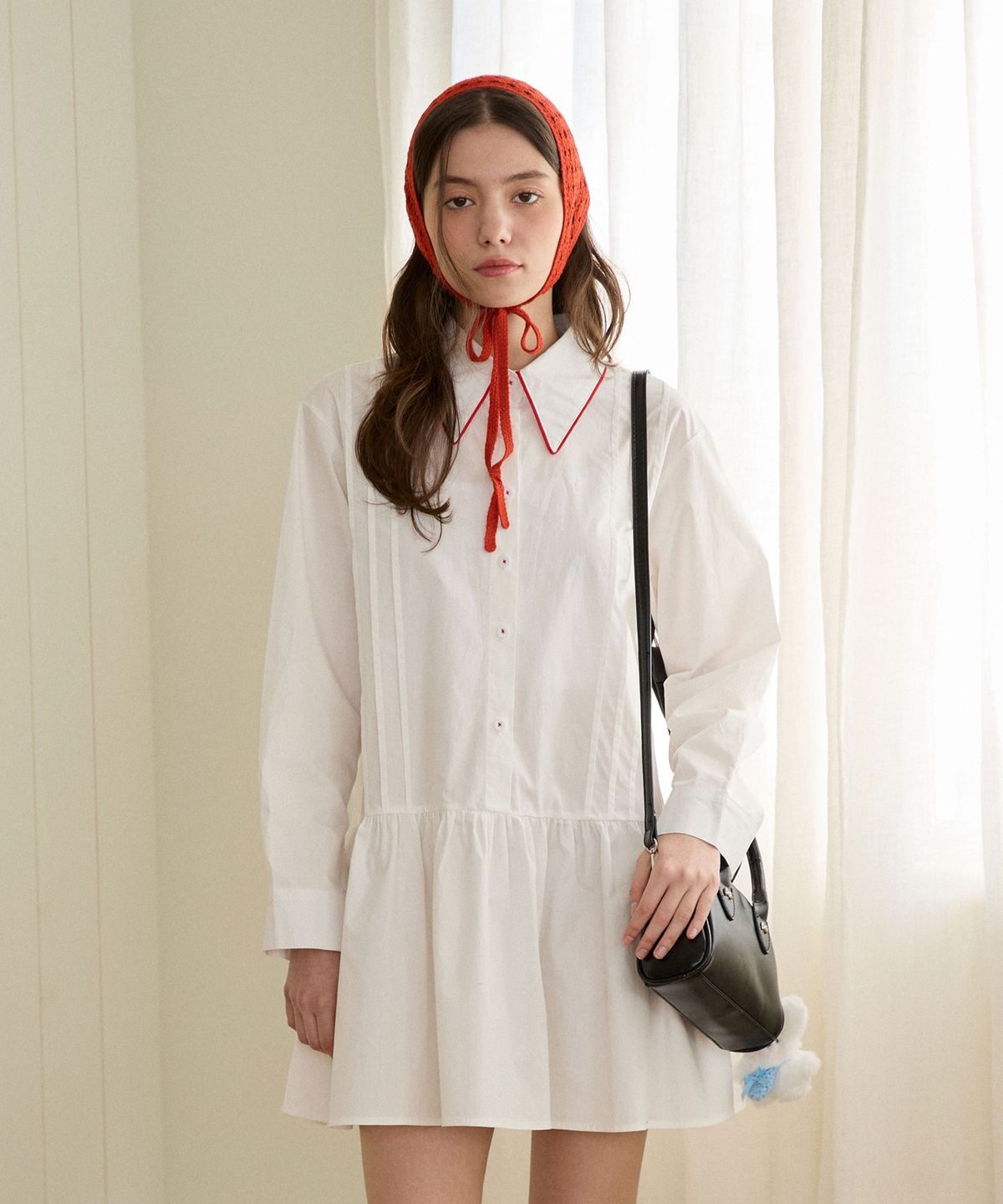 핑크파인애플(PINK PINEAPPLE) PINE LINE SHIRT DRESS_IVORY