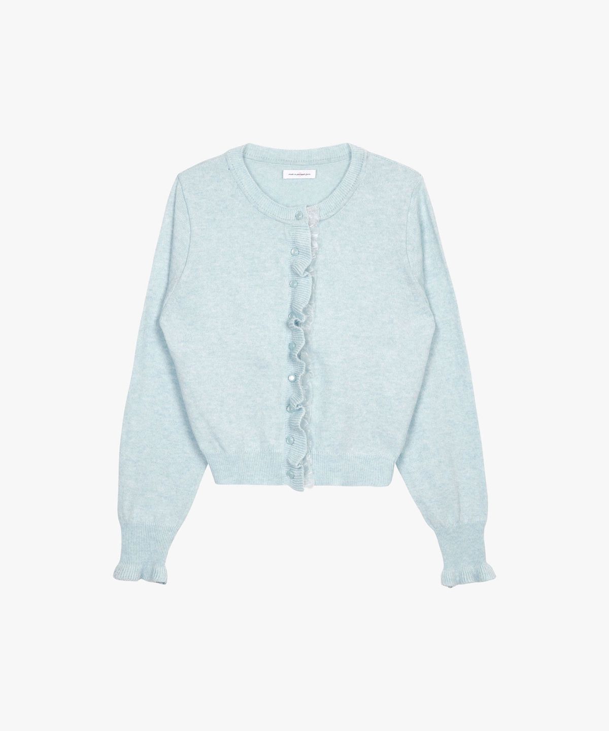 핑크파인애플(PINK PINEAPPLE) BLOOMING LACE FRILL CARDIGAN_SKY BLUE