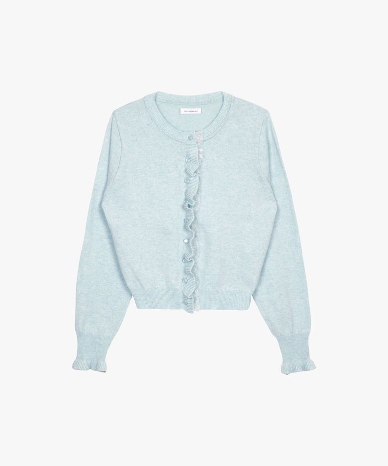 BLOOMING LACE FRILL CARDIGAN_SKY BLUE