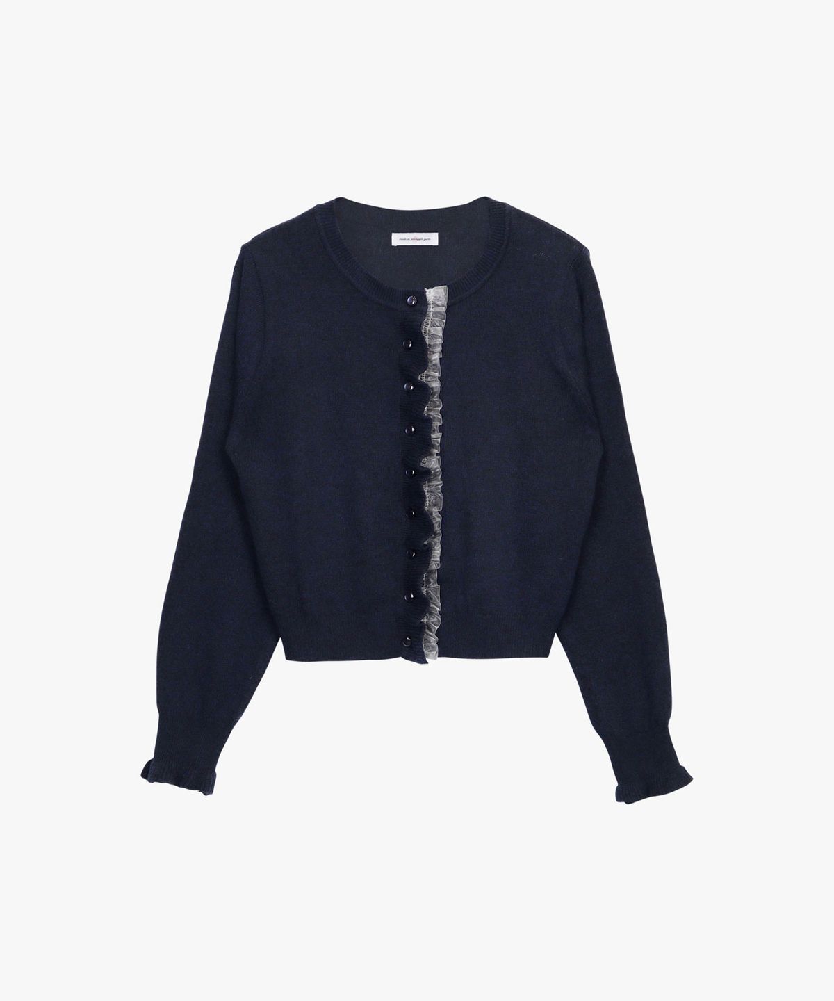 핑크파인애플(PINK PINEAPPLE) BLOOMING LACE FRILL CARDIGAN_NAVY