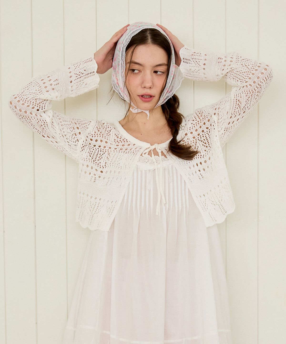 핑크파인애플(PINK PINEAPPLE) ANNES CROCHET CARDIGAN_WHITE