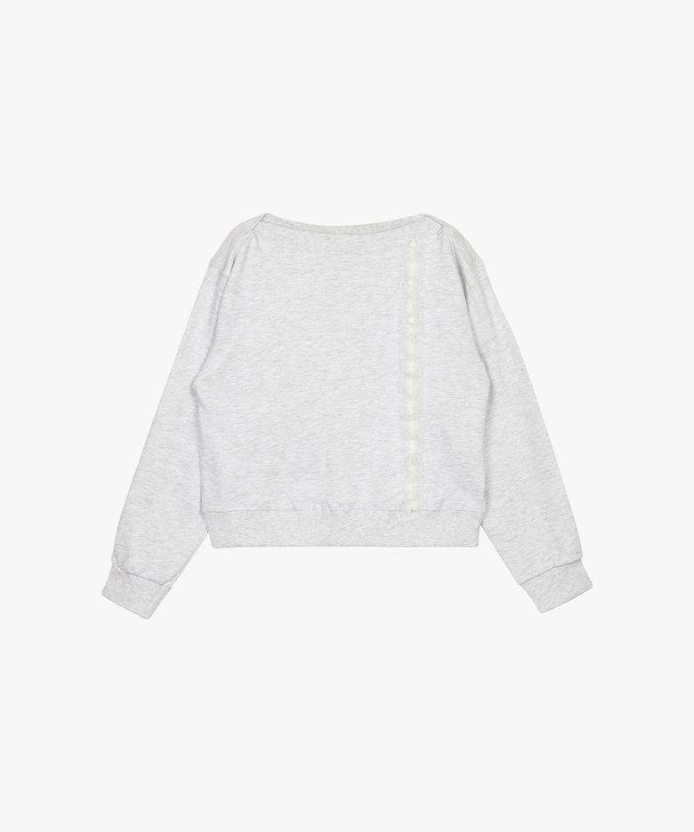 CHIFFON LINE SWEATSHIRT_MELANGE GREY