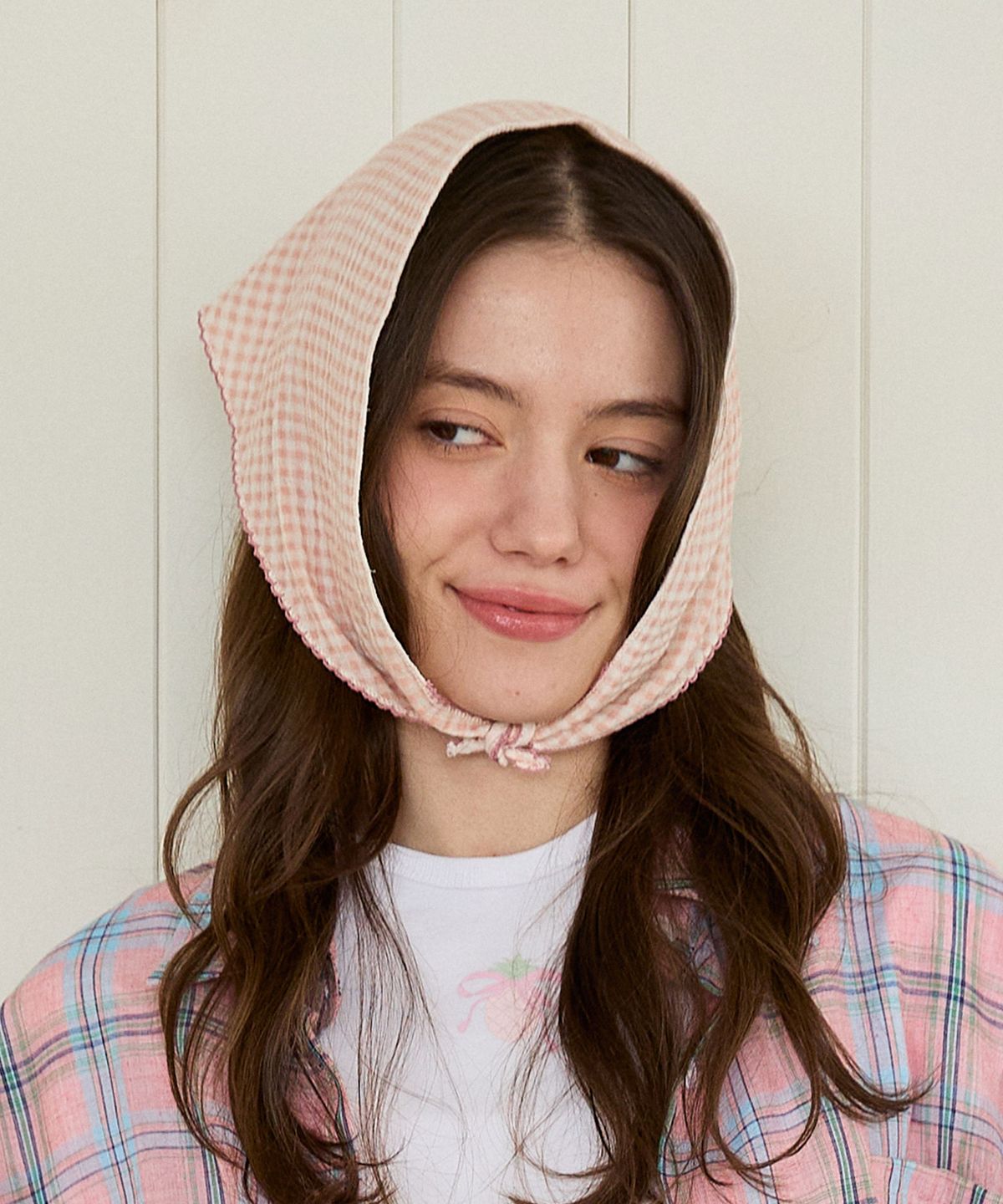 핑크파인애플(PINK PINEAPPLE) ANNES CHECK SCARF_PINK