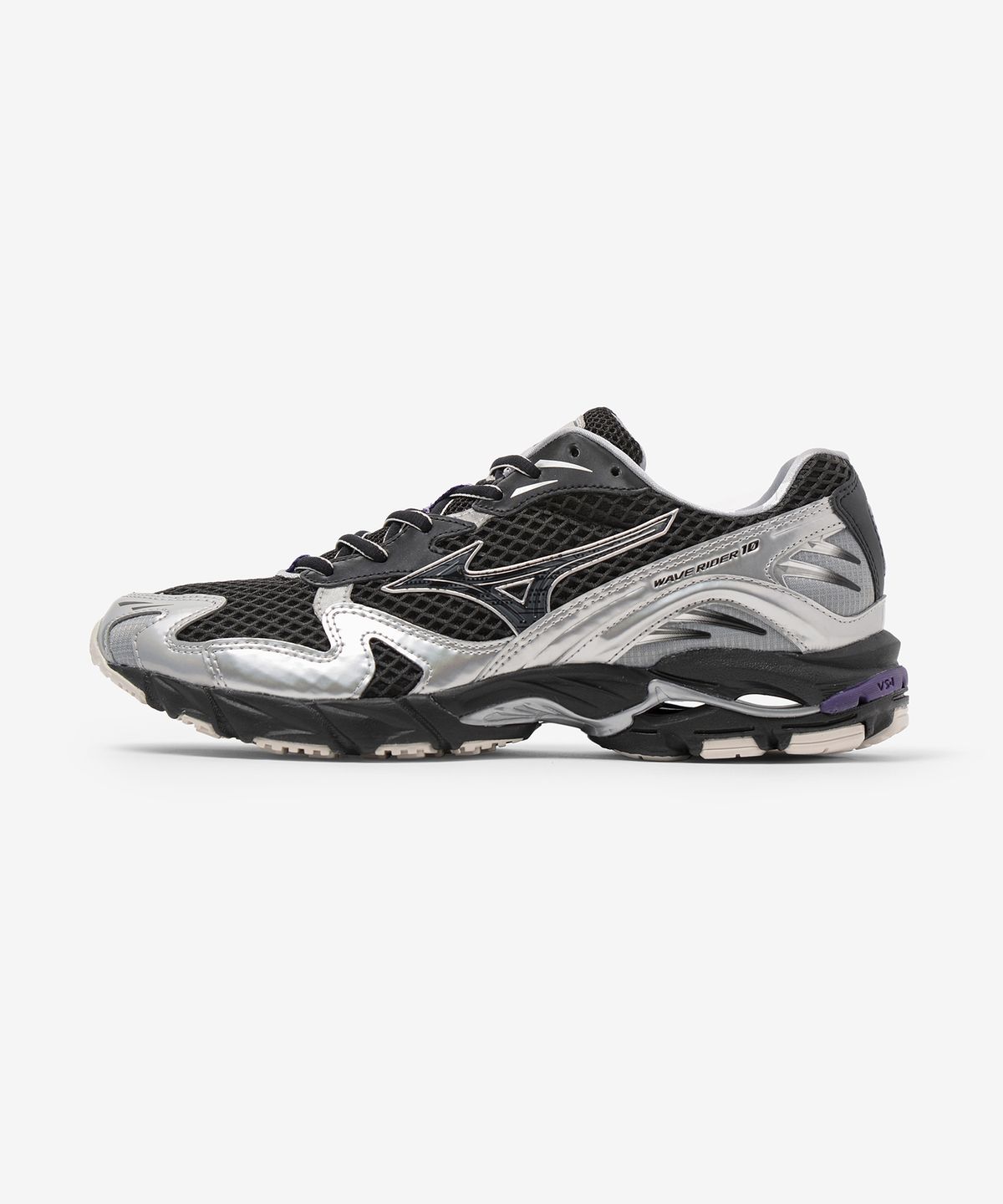 미즈노(MIZUNO) (공용) 웨이브 라이더 10 - 블랙:블랙 샌드:퍼플 헤이즈 / D1GA250601