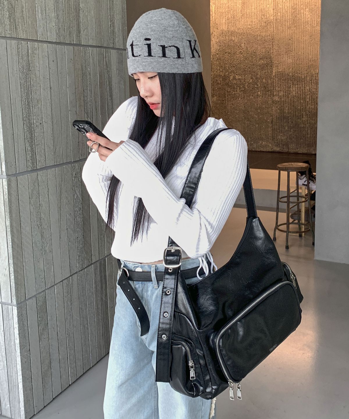 디베르노(DBERNO) 3포켓 보냉 피크닉 보부상백 [Leather_Black]