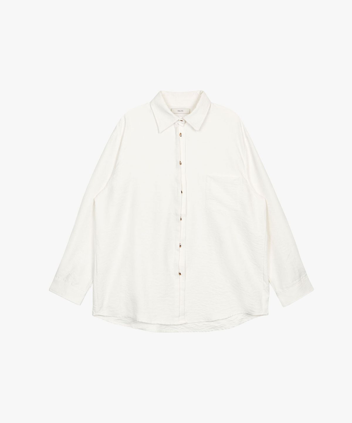 힐리오트(HEALIOTE) FLOWY DOUBLE-LAYER PLACKET SHIRT_IVORY