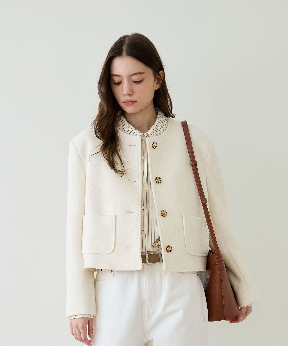 힐리오트(HEALIOTE) HERITAGE TWEED JACKET_IVORY