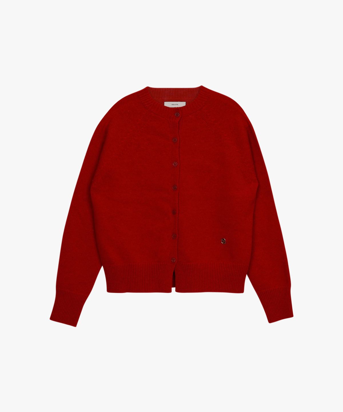 힐리오트(HEALIOTE) WHOLE GARMENT SUPPLE ROUND CARDIGAN_RED