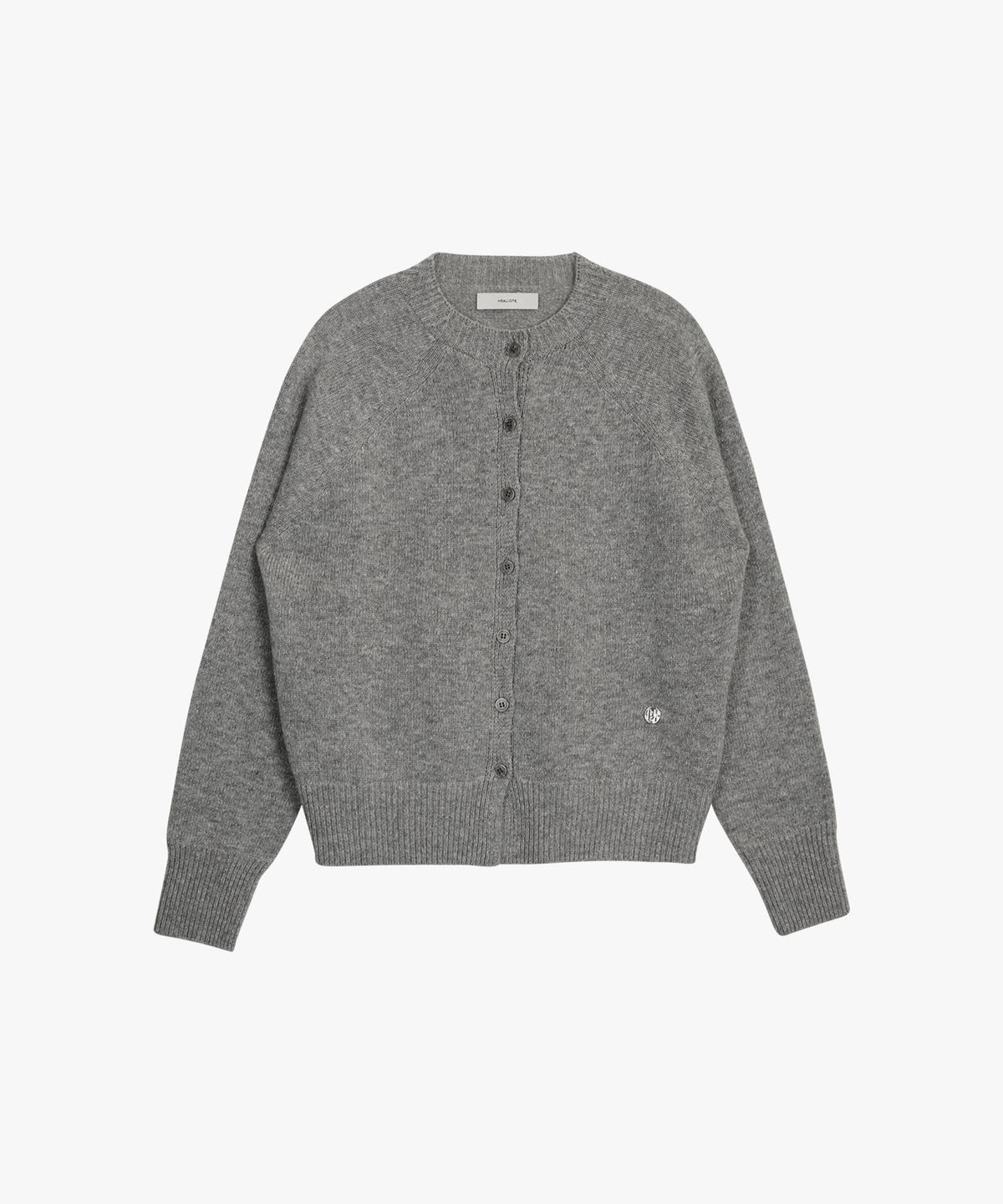 힐리오트(HEALIOTE) WHOLE GARMENT SUPPLE ROUND CARDIGAN_GREY