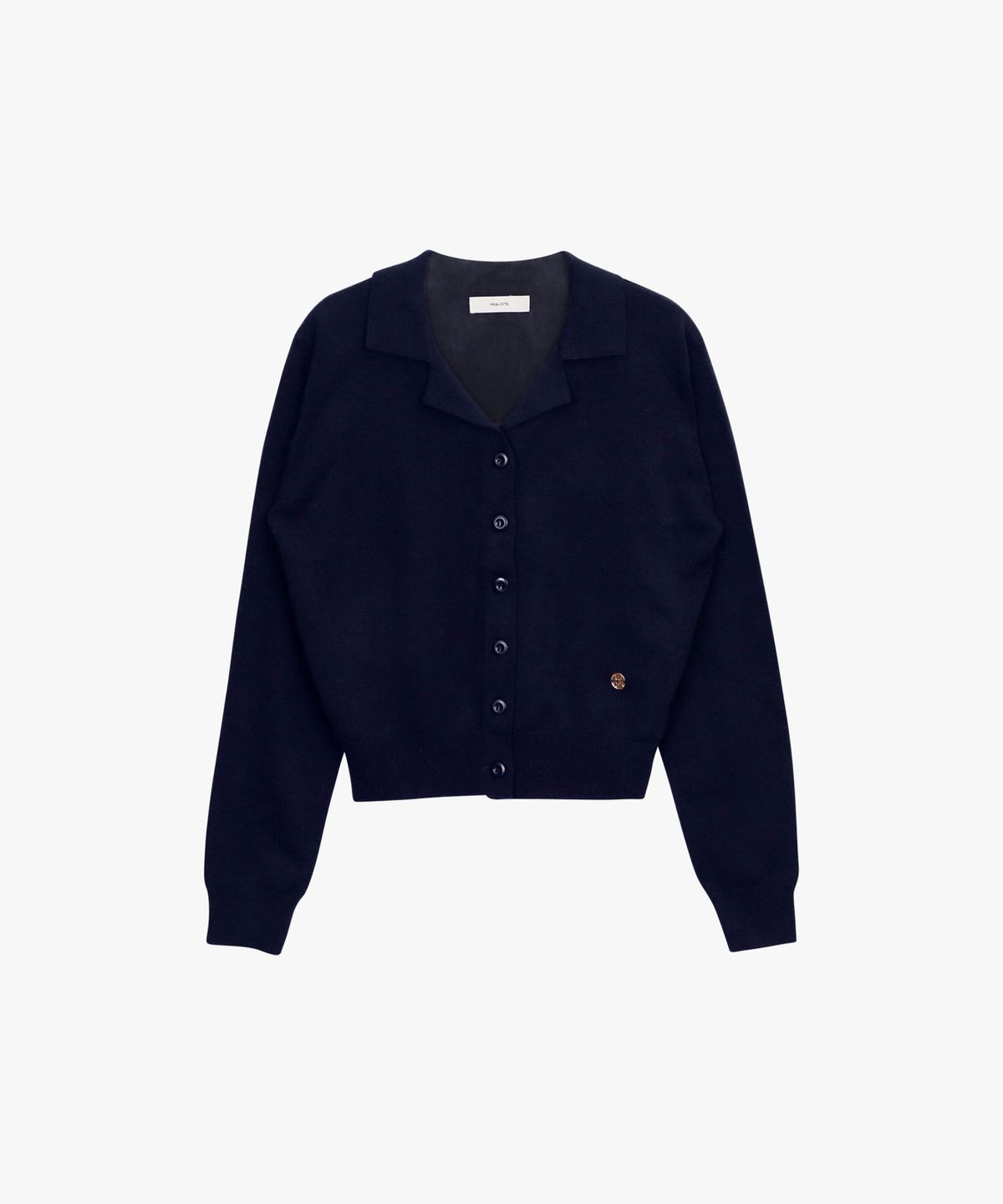 힐리오트(HEALIOTE) DEMURE OPEN COLLAR CARDIGAN_NAVY