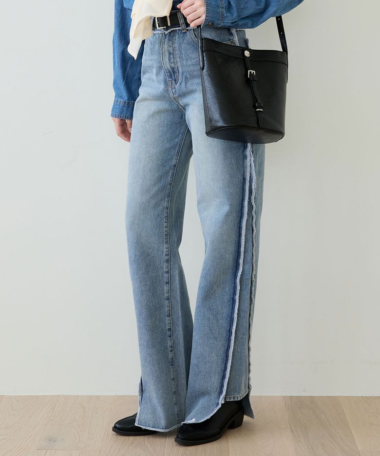 UNIQUE TASSEL DENIM PANTS_INDIGO
