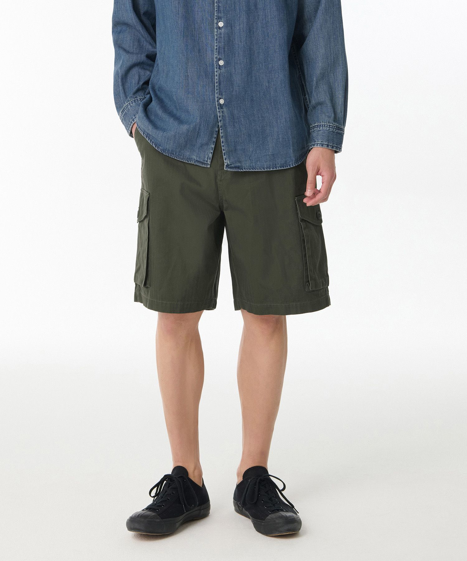 ★MUSINSA STANDARD★ Cotton Herringbone Cargo Shorts Black M MUSINSA | MUSINSA STANDARD Cotton Herringbone Cargo Shorts