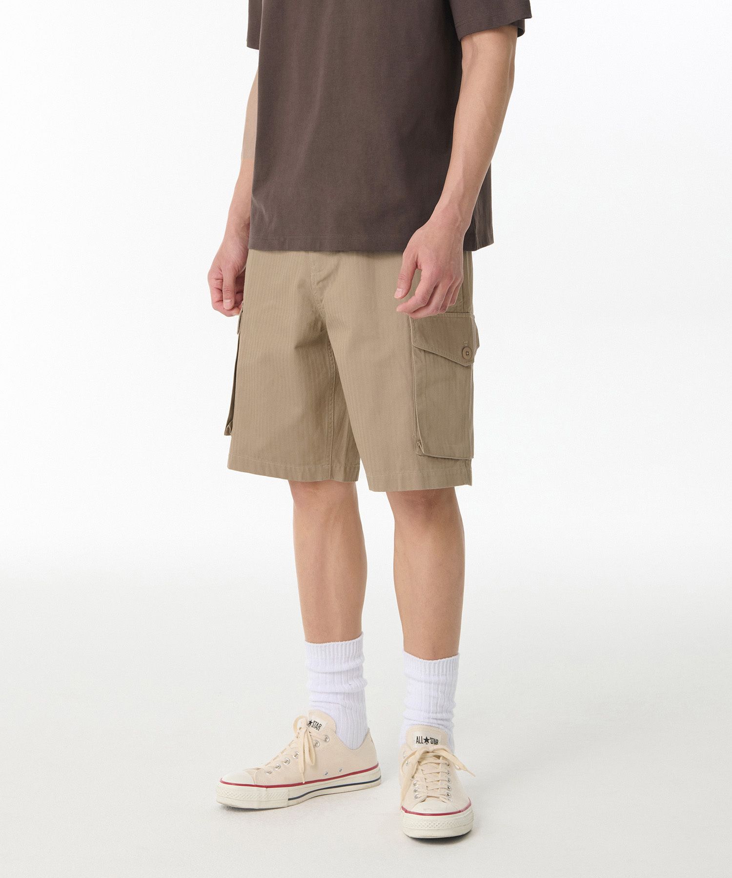 ★MUSINSA STANDARD★ Cotton Herringbone Cargo Shorts Khaki M MUSINSA | MUSINSA STANDARD Cotton Herringbone Cargo Shorts
