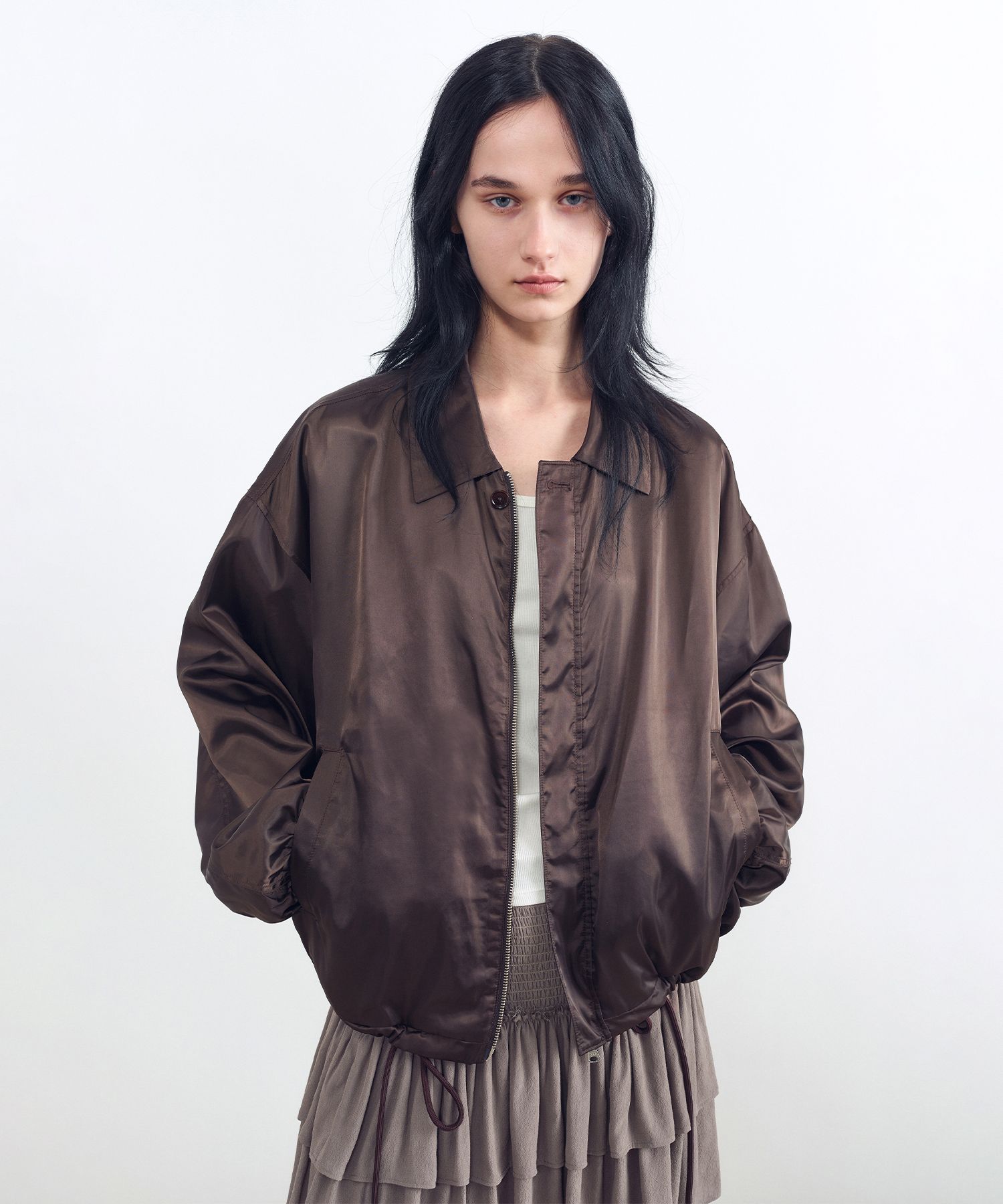 [INSILENCE] SATIN OVERSIZED JUMPER /追跡付 INSILENCE] SATIN OVERSIZED JUMPER /追跡付