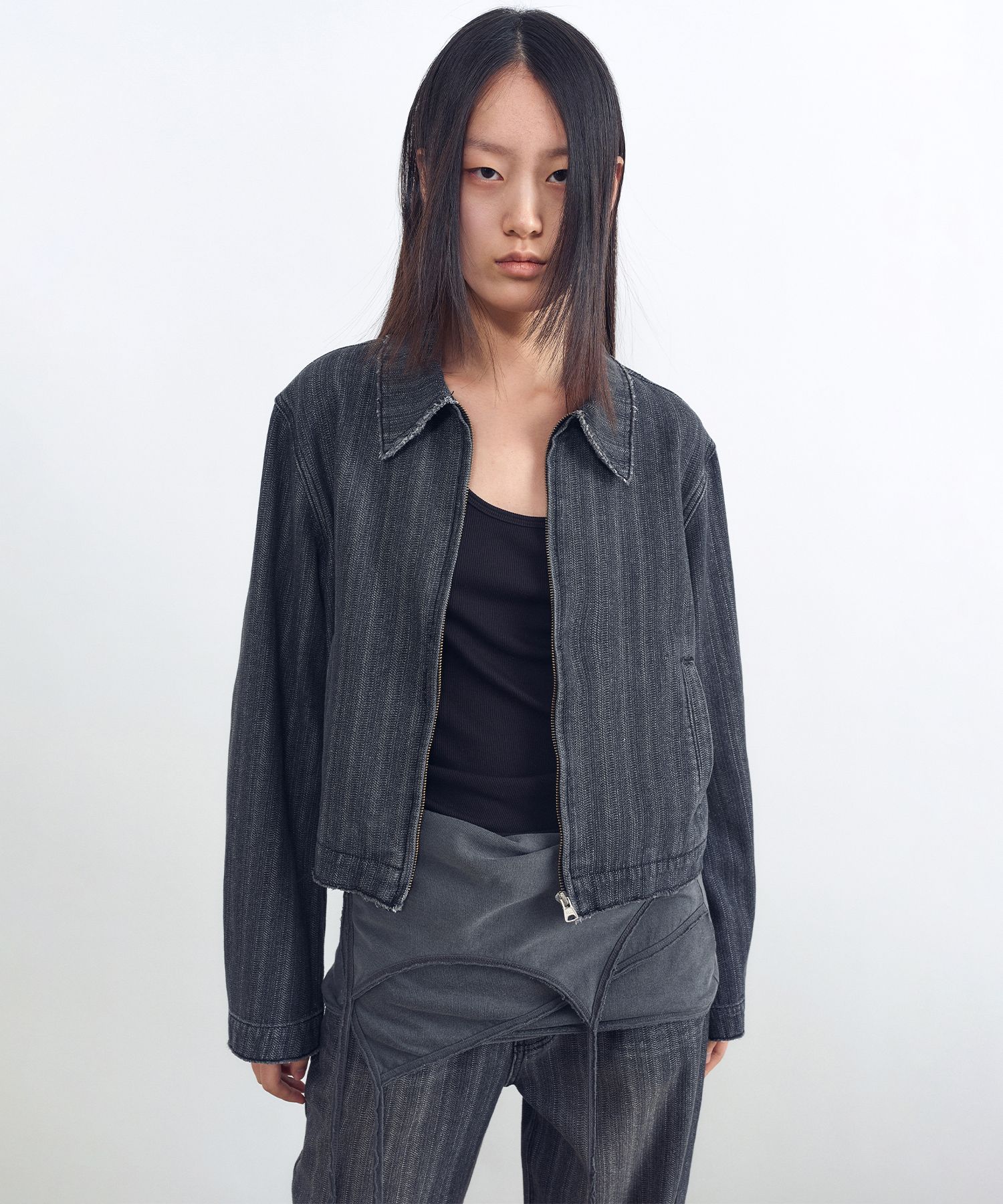 MUSINSA公式 | INSILENCE WOMEN Surface Slub Zip-Up Jacket