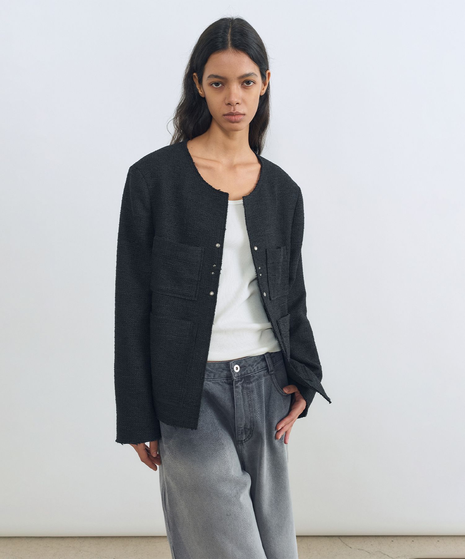 [INSILENCE] LOOSE TWEED JACKET /追跡付 INSILENCE] LOOSE TWEED JACKET /追跡付 (IN SILENCE/ジャケット