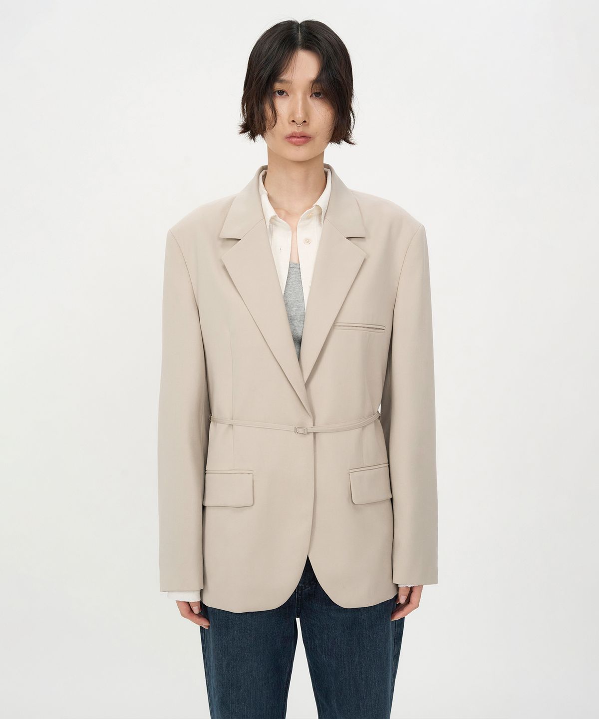 인사일런스 우먼(INSILENCE WOMEN) 디태쳐블 벨트 블레이저 BEIGE